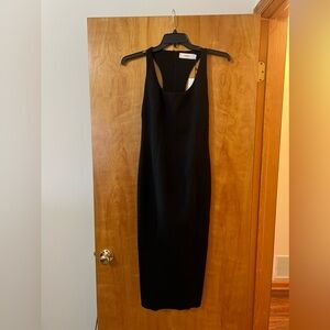 MISHA Collection Draya Midi Black Dress Slim Racerback Sleeveless NWT Size 6